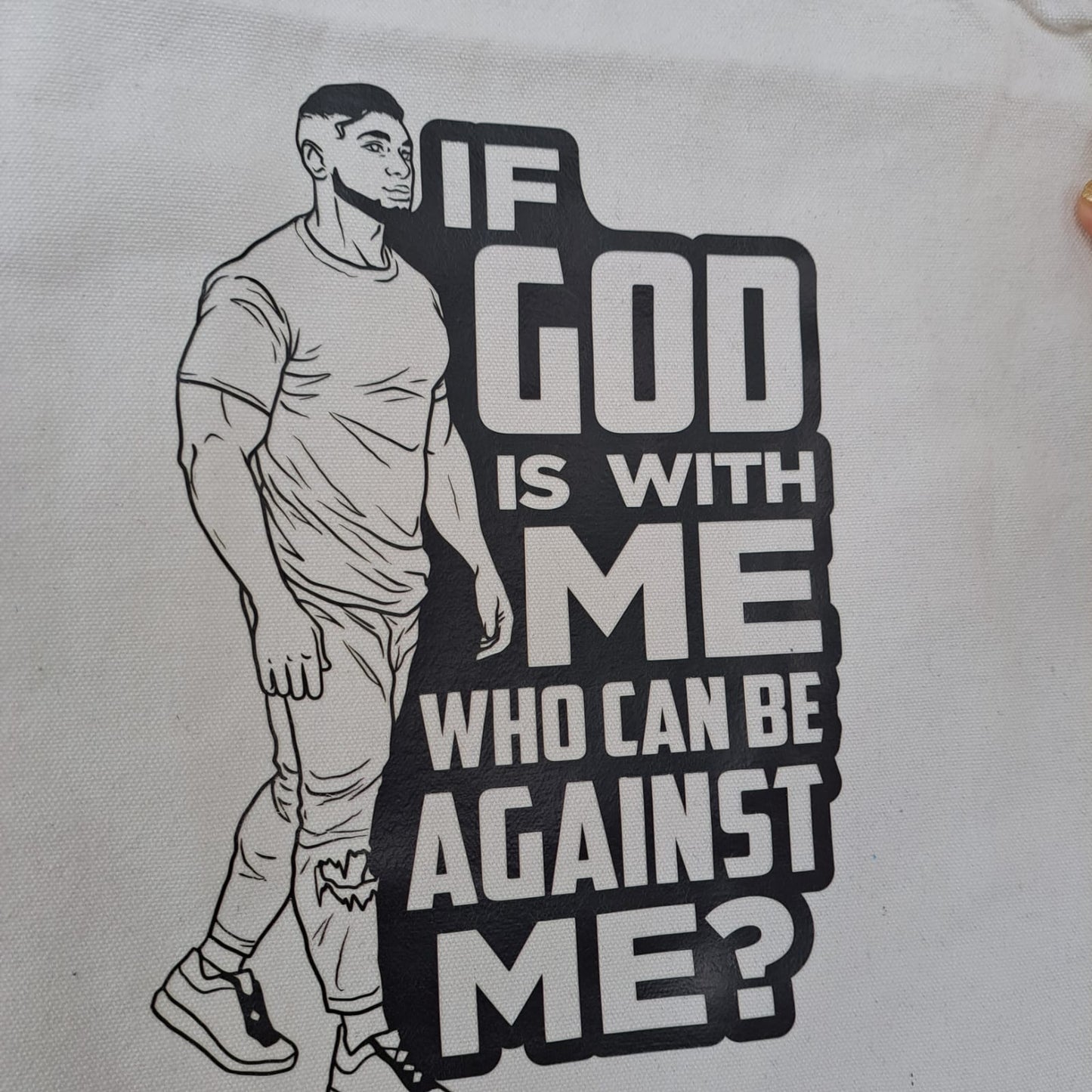 Canvas Tote Bag | If God Is For Me Design