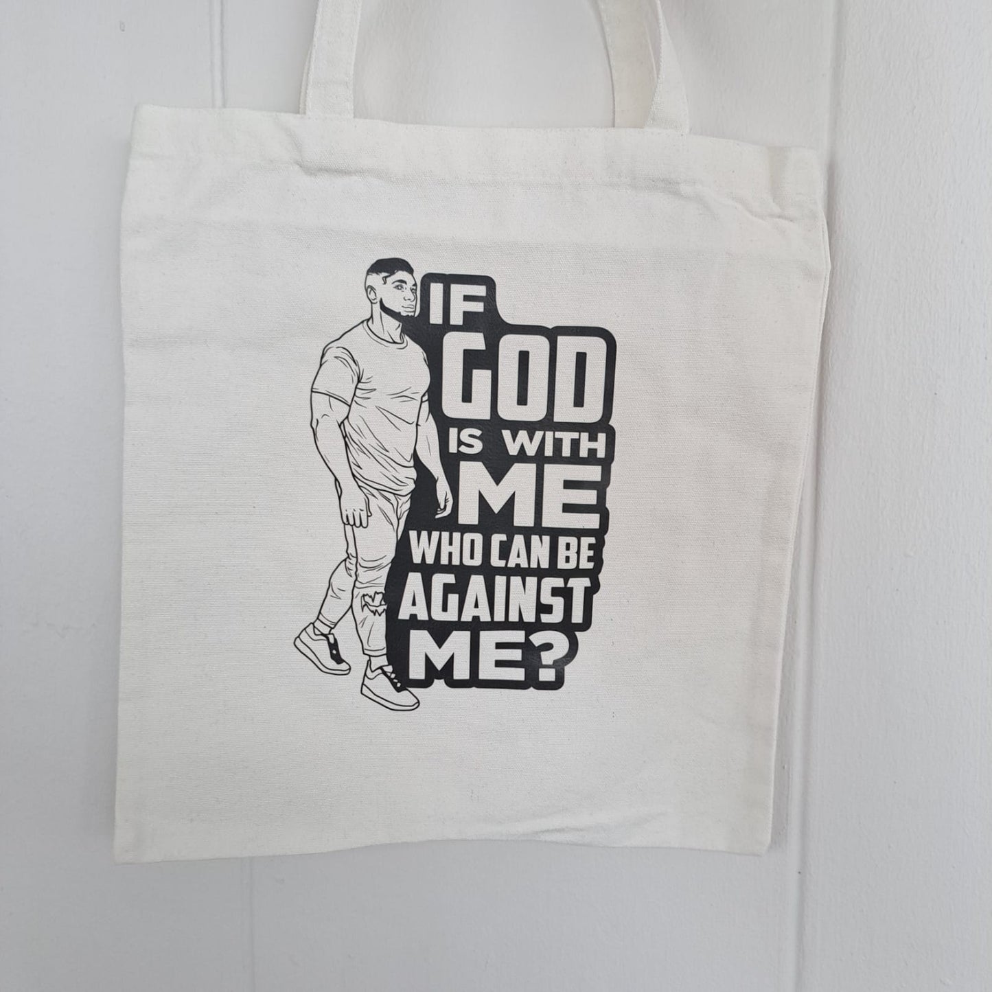 Canvas Tote Bag | If God Is For Me Design