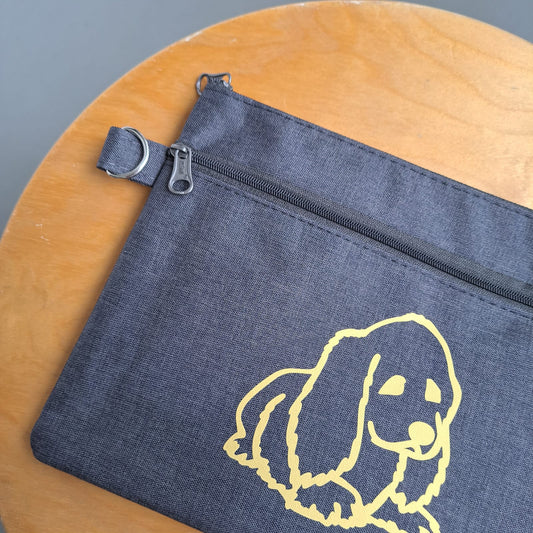 Denim Canvas Pouch [Dog Design]