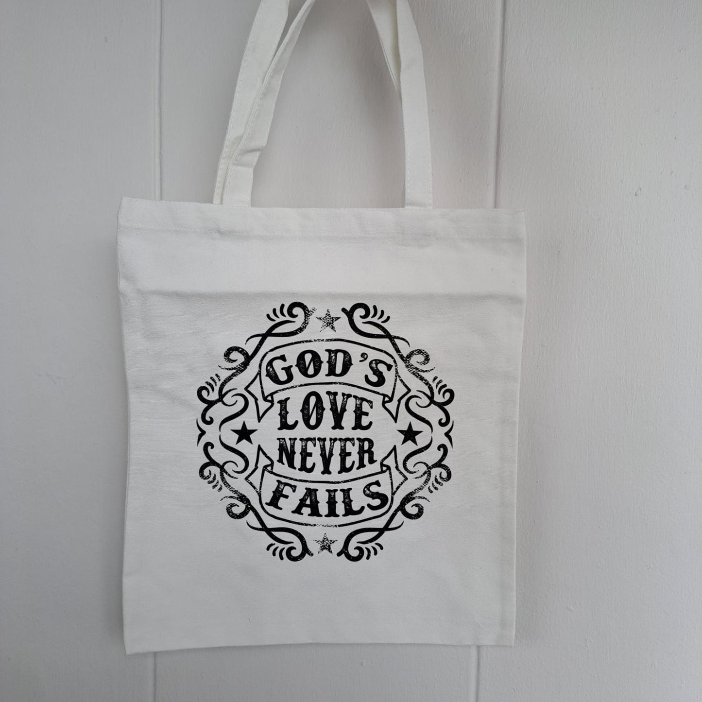 Canvas Tote Bag | Love Never Fails Design