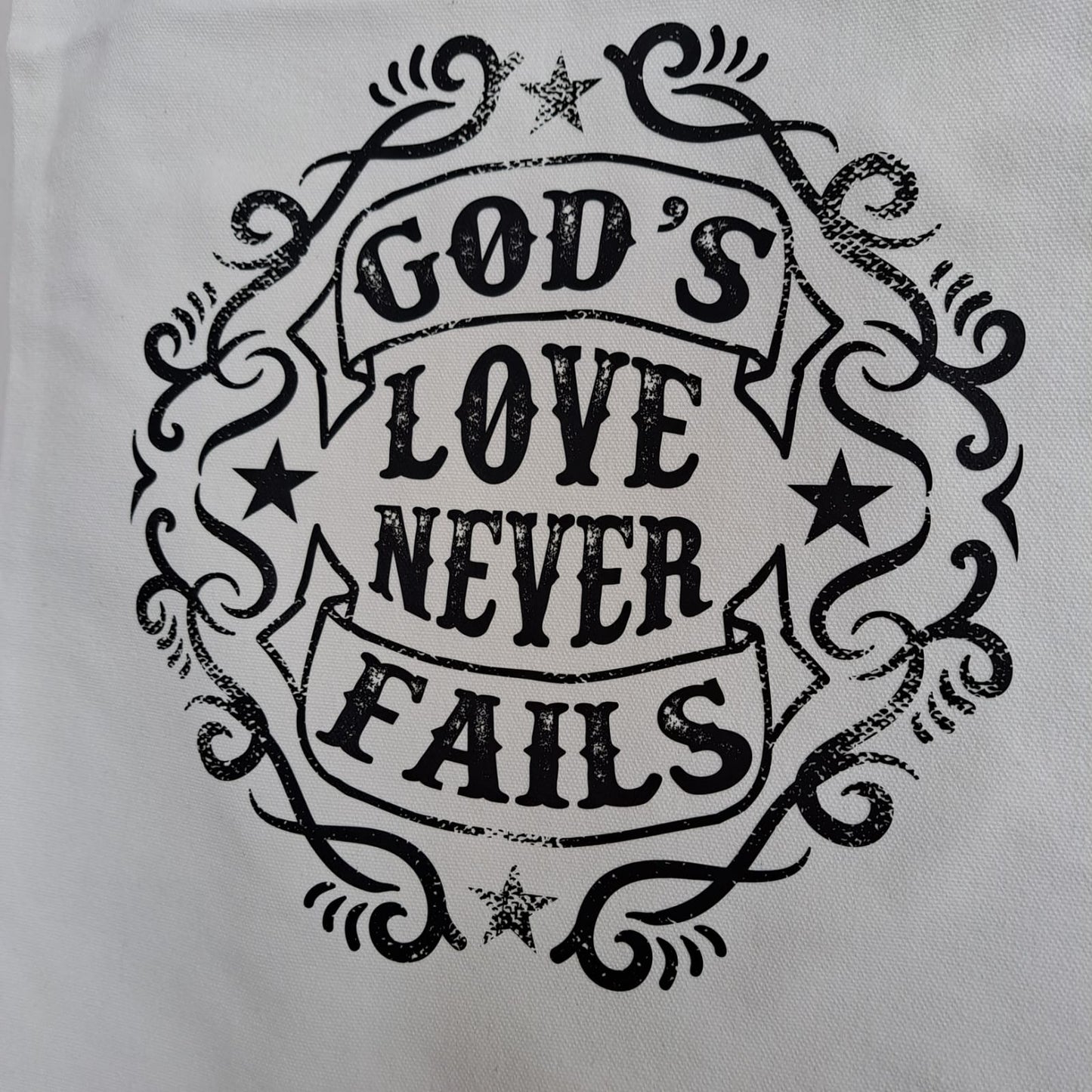 Canvas Tote Bag | Love Never Fails Design